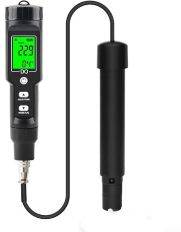 Honseadek Professionelles Messgerät für gelöste Wasserqualität, digitales Testset, automatische Temperaturkompensation für Schwimmbäder, Aquarien, Wasser mit Temperatur