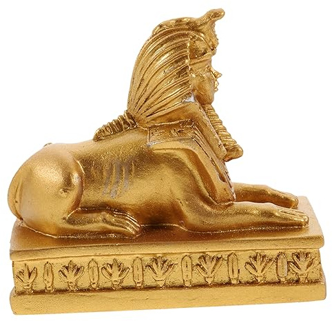 Sphinx Klassische Statue Aquariumdekoration in Gold aus Kunstharz