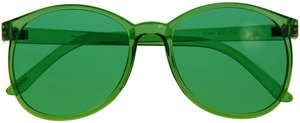 Bio Waves Colored Lens Color Therapy Glasses - Round Style (Green)
