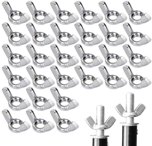 Dadi a Farfalla M6 30 Pezzi Dadi ad Alette in Acciaio Inox 304 Resistenti alla corrosione Facili da installare per Uso Interno ed Esterno Manutenzione casa Officina Fai da Te