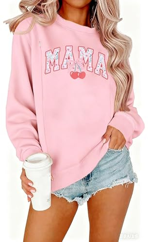 UNIQUEONE Women Nursing Sweatshirts for Breastfeeding Hidden Zipper Maternity Tops Long Sleeve Pullover Casual Clothes Pink