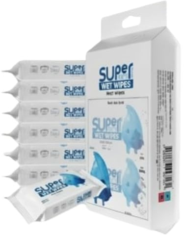 Super Mini Wet Wipes Travel Size, Sensitive Portable Travel Wipes - Hand and Face Wipes for Adults, Kids & Baby Care, 8 Pack Total 64 Wipes (White, Pack of 8)