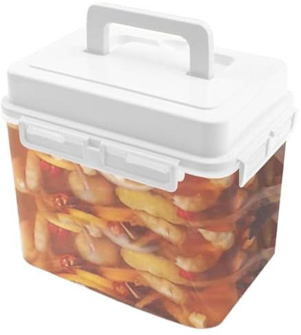 Barattolo per decapaggio da 5 l, barattolo a tenuta stagna con manico, contenitore ermetico per sottaceti, cucina di casa, appartamento, campeggio, picnic, conservazione e conservazione degli alimenti