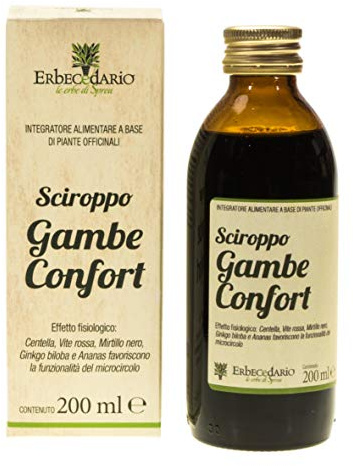 Sciroppo drenante gambe con centella asiatica bromelina e vite rossa 200ml | Drenante linfatico per gambe gonfie e pesanti favorisce circolazione e microcircolo - Made in Italy
