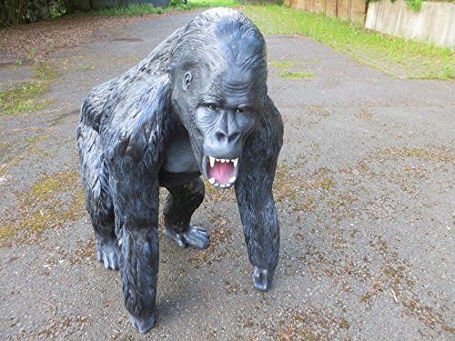 Affe Gorilla XXL schreiend Dekofigur Gartendekoration für Haus, Hof und Garten