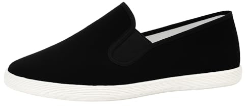 Lazutom Zapatos de lona con suela de algodón Kung Fu Tai Chi de arte marcial de Beijing, Black, 36 2/3 EU