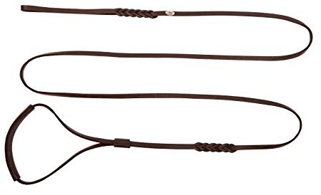 Dingo 10700 Ausstellungsleine aus weichem Leder mit geflochtenem Griff, handgefertigt, Braun