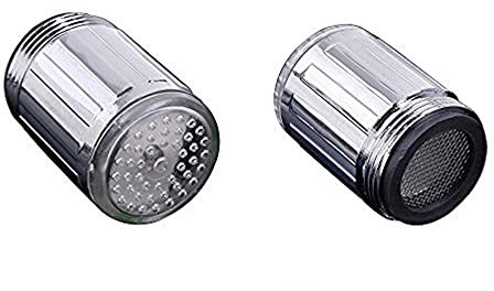 EBILUN 2pcs 7Color Auto Changing LED Water Faucet Glow Light-up LED Shower Tap Faucet Nozzle Head