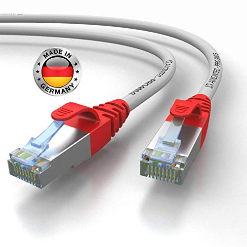 AIXONTEC 0,5m CAT 7 Profi-Netzwerk-LAN-kabel-Grau Cat6a Profi-Patchkabel SFTP (Pimf) 10 Gigabit Kat7-LANKabel HIGHEND Cat7 S/FTP flex Powerlan-kabel