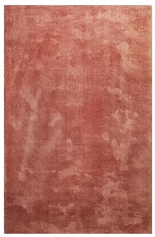 Homie Living Hochflor Teppich, modern, kuschelige, weich, flauschig für Wohnzimmer, Schlafzimmer und Kinderzimmer Sienna (Rot Braun, 130 x 190 cm)