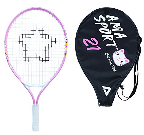 AMA SPORT - AT-BP21 - Tennisschläger Kinder - 21 Zoll - Pink - Aluminium - Leicht & Ergonomisch - Anfänger Tennisschläger - Ideal für Kinder 4–6 Jahre - Tasche