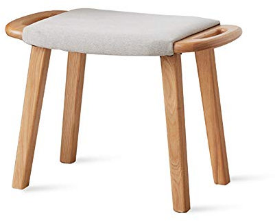 ZXCASDF Vanity Hocker, Make-Up Bench Dressing Hocker, Padded Gepolsterten Stuhl, Klavier Sitzsattel Sitz Hocker, Holz Vintage-Theke Höhe Stühle,Log Gray