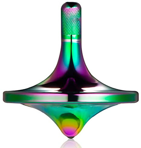 Umweltschutz Edelstahl Metall Kreisel, Anti-Schwerkraft perfekt ausbalanciertes zartes Tischspielzeug, leichtes drehen glatt Schleudern Schleuderzeit über 6 Minuten (L, Bunt)