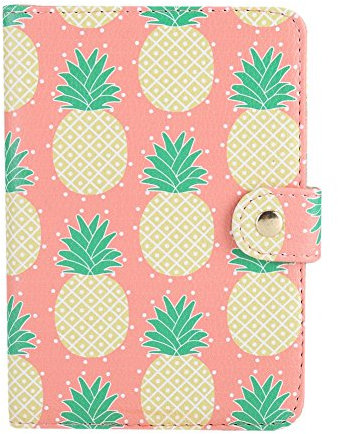 Alvinlite Reisepasshülle, Reisepass Organizer mit Kartenfächern, Kunstleder Passport Cover Fahrzeugschein Hülle für Männer Frauen, Travel Wallet für Kreditkarten, Ausweis und Reisedokumente(Pineapple)