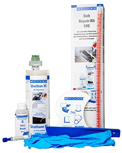 WEICON Kit de Reparación de Cinturones 590g Reparación rápida, retoque y recubrimiento de superficies de goma