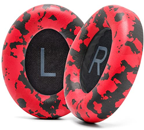 WC Wicked Cushions Upgraded Replacement Ear Pads for Bose 700 Noise Cancelling Headphones (NC700) - Softer PU Leather, Luxurious Memory Foam, Added Thickness, Extra Durable Ear Cushions | (Red Camo)