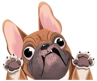 Bulldogge Aufkleber Auto,2 Stück Lustiges Tier Heckscheibe Aufkleber Französische Bulldogge Hund Wasserdicht 3D Aufkleber Selbstklebend Cartoon Fenster Aufkleber für Auto Wände Kühlschrank Laptop