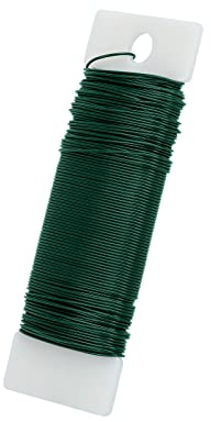 Florist's Green Floristry Wires for Crafting, Wedding Garlands, Bouquets & Plants - 22 Gauge Flexible Paddle Wire