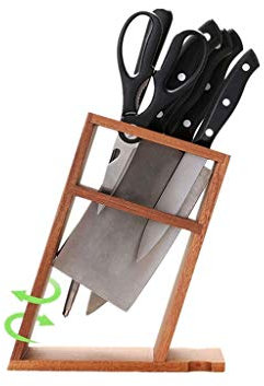 Ceppo per coltelli Universale Grande Ceppo per coltelli in Legno di bambù Senza coltelli Fessure per portacoltelli da Macellaio per riporre Facilmente i coltelli da Cucina