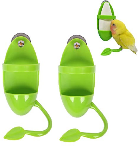 Bavooty Uccelli Mangiatoie per Pappagalli,Mangiatoia per Uccelli Contenitore,Mangiatoia per Uccelli,Mangiatoie per Pappagalli,Accessori per Gabbie, per Lalimentazione di Ossa di Coccole (2 Pezzi)