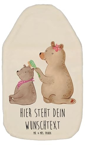 Mr. & Mrs. Panda Personalisierte Wärmflasche Bär Kind - Weiß