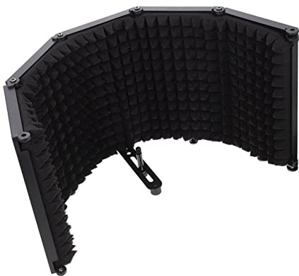 WHAMVOX Wind Screen Microphone for Studio Mic and Gaming Mic Black Abs Material Convenient Isolation Shield for Sound Deadening
