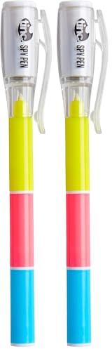 Tinc - Penna Spia con Inchiostro Invisibile - Marcatore Magico con Luce UV Integrata per Messaggi Segreti - Fornitura Scolastica Divertente e Sicura per Bambini - Regalo per Feste - Multicolore