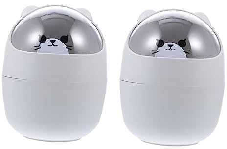 Cabilock Lot De 2 Mini Poubelles De Bureau En Forme D'animal Fantaisie Pour De Garçon Et De Fille