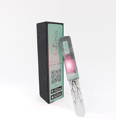 hûs+ Flower eco | A Babysitter for Your Plants | Digitaler Gießanzeiger inkl. 10-Jahres-Batterie * Feuchtigkeitsmesser für Pflanzen - Feuchtigkeitsmessgerät Bodentester Wasserdicht Sensor