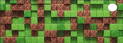 HUBDECO Schutzunterlage für den Schreibtisch - Schützt Schreibtisch vor Kratzern und Schäden - mit Kabeldurchlass - Mauspad, Pflegeleicht, Wasserfest - 142x50cm - Minecraft Spiel