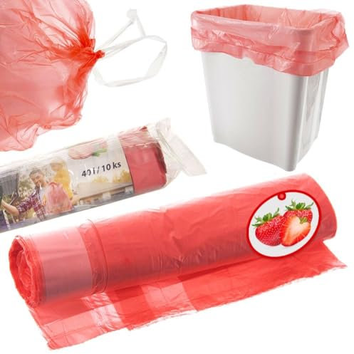 Duft-Müllbeutel Müllsäcke Müllbeutel Abfallsäcke mit Erdbeerenduft 40 L 10 Stk.
