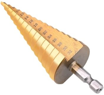 Bohrer HSS-beschichteter Stufenbohrer Holzsatz Elektrowerkzeuge for Metall Hochgeschwindigkeitsstahl-Lochschneider Stufenkegel-Mittelbohrer (Color : 3-13mm Hexagon)
