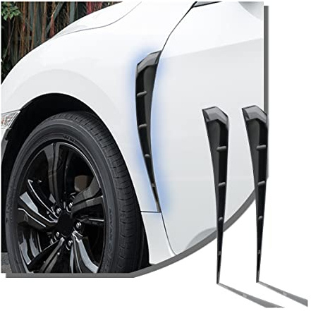 Adunsiaoto Lot de 2 housses de protection pour grille d'entrée d'air de voiture, prise d'air décorative pour capot de voiture, accessoires extérieurs (noir)