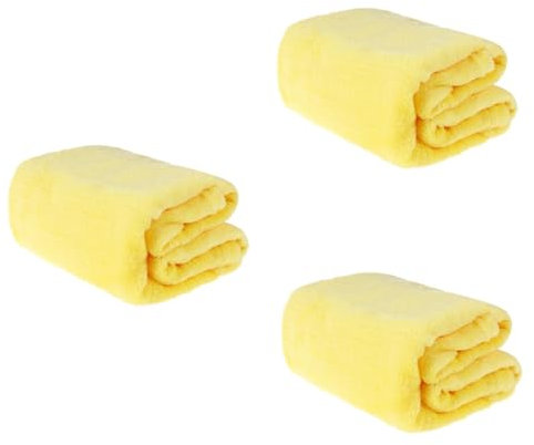 DECHOUS 3pcs Cozy Flannel Fleece Pet Blanket Yellow Rabbit Blanket Pet Bedding for Small Animals