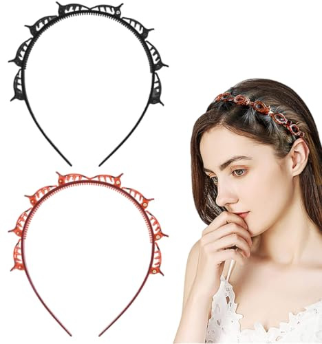NTRUXZP 2 Stück Bangs Hairstyle Hairpin, Haarreifen mit Klammern und Zacken für Damen, Kinder und Mädchen, Haarspangen mit Haarklammer Zähnen im Set als Haarreif für Frauen im Friseurbedarf