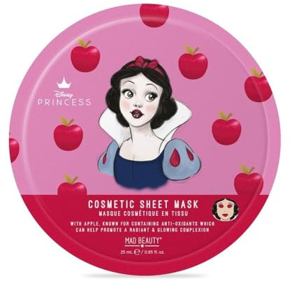 Mad Beauty - Maschera cosmetica in tessuto per il viso Biancaneve alla Mela Disney Principessa