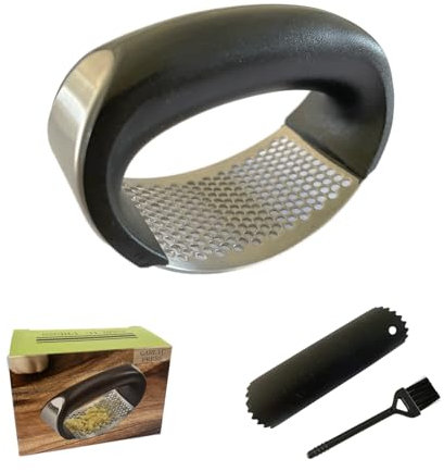 Garlic Crusher Garlic Press Set by Magla, Including Cleaning Brush and Garlic Peeler. Kitchen Tools & Gadgets. Kitchen Accessories