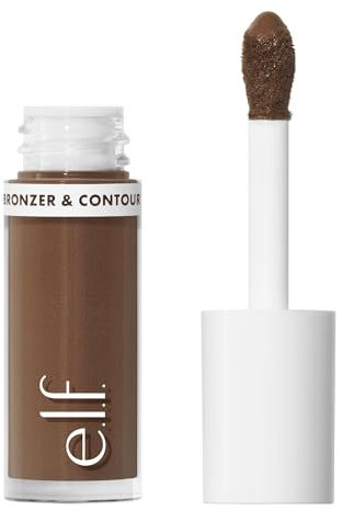 e.l.f. Camo Liquid Bronzer & Contour, Altamente Pigmentato, Finitura Luminosa Dall'aspetto Naturale, Lunga Durata, Applicatore Arrotondato, Vegano & Cruelty-Free, 4 Light/Medium