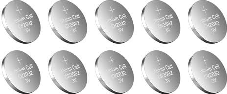 DEALONIC®10x CR2032 3V Lithium Battery Long-Lasting Power Coin Battery for Key fobs, Wristwatches, LED lights, Fitness trackers, Calculators, Medical devices,Digital scales