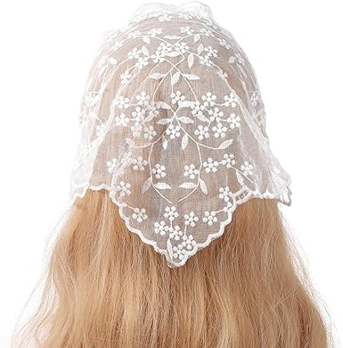 Weißes elegantes Damen-Spitze-Blumen-Dreieck-Stirnband Sommer-Sonnenschutz-Spitze-Dreieck-Bandana für süße Mädchen Camping Fotoaufnahmen Damen-Stirnbänder, modische Stirnbänder Hüte für Kappen