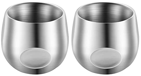 Asyduey Tazas de Café Expreso de Acero Inoxidable 2 Uds, Vaso PequeñO Irrompible con Aislamiento de Doble Pared de 150 Ml para Fiestas de Picnic Al Aire Libre