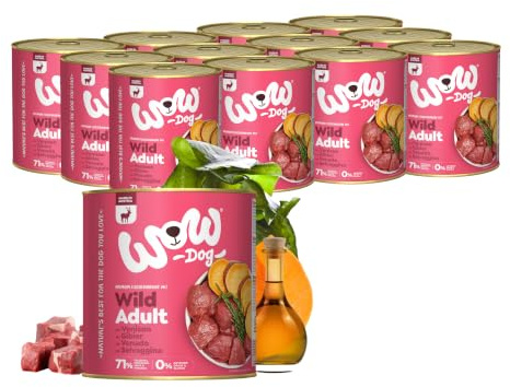 WOW Dog Hunde-Nassfutter mit Wild 12 x 800g | ohne Getreide & Zucker