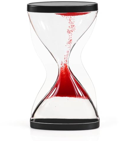 Flüssige Sanduhr mit Nach Oben Laufenden Kügelchen, Kreative Anti-Gravity Liquid Sanduhr Timer, Hourglass Dekompression Sensorikspielzeug Schreibtisch Deko Geschenk für Kinder Erwachsene (Rot)