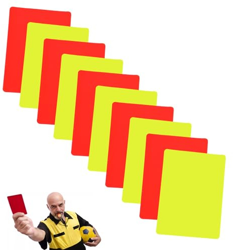 10 Stück Schiedsrichter Karten,Gelbe und Rote Karte Fußball,Schiedsrichter Set,Schiri Karten,Schiedsrichterkarten,Schiedsrichter-Tool Warn Auswurfkarten,Zubehör für Fußballschiedsrichter,Referee Cards