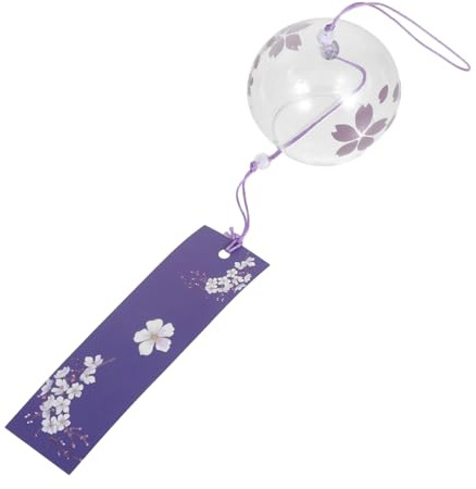 FUTUREORYY Campana Vento in Vetro Fiori Di Ciliegio Decorativa Per Balconi e Esterni Ornamento Sospeso Creativo Per Interni e Esterni