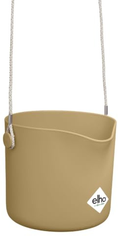 elho B.for Swing 18cm Blumentopf - Goldener Sand | L 20 x B 20.5 x H 16.5 cm | für den Innenbereich | 100% recyceltes Plastik