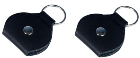 AKOOSY Bolsa para Púas De Guitarra Negra De PU Soporte para Púas De Guitarra Portátil Anillo Metálico Paquete De 2 Unidades Adecuado para Transportar