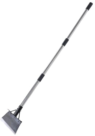 Generic Pheillette de Nettoyage de Jardin, Pelle à Plat en Acier Lourd avec Poignée Réglable, Gratte-Ciel Détachable Multifonctionnel, Outil de Bêche pour Le Désherbage