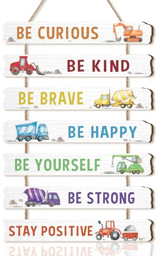 Celestdeco Construction Vehicles Motivational Digger Signs Truck Boys Room