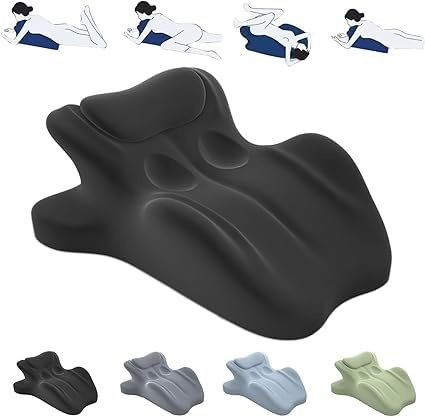 Almohada for parejas, cojín de cadera for parejas, almohada de cuña de espuma cómoda de múltiples posiciones, brinda soporte lumbar y for el cuello(Black)